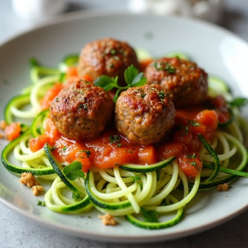 High-Protein Turkey Meatballs with Zucchini Noodles