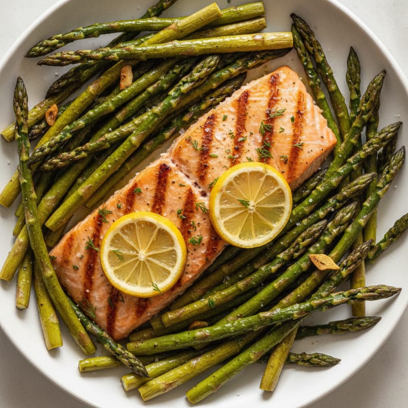 Lemon Herb Grilled Salmon with Asparagus