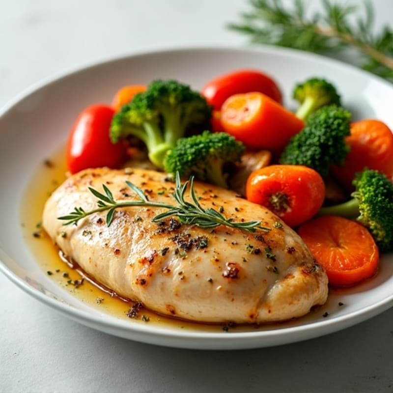 Herb-Roasted Chicken with Crispy Roasted Vegetables