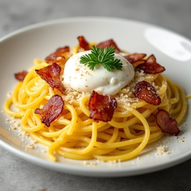 Creamy Turkey Bacon Spaghetti Squash Carbonara