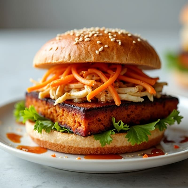 Smoky BBQ Tempeh Sandwich with Crispy Slaw