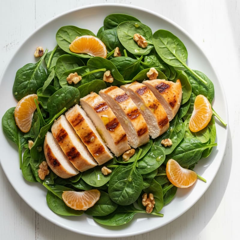 Grilled Chicken Breast with Citrus Spinach Salad