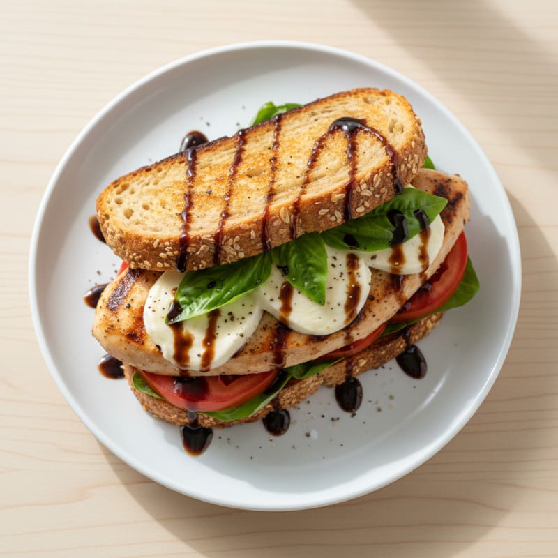 Grilled Caprese Chicken Sandwich with Balsamic Glaze