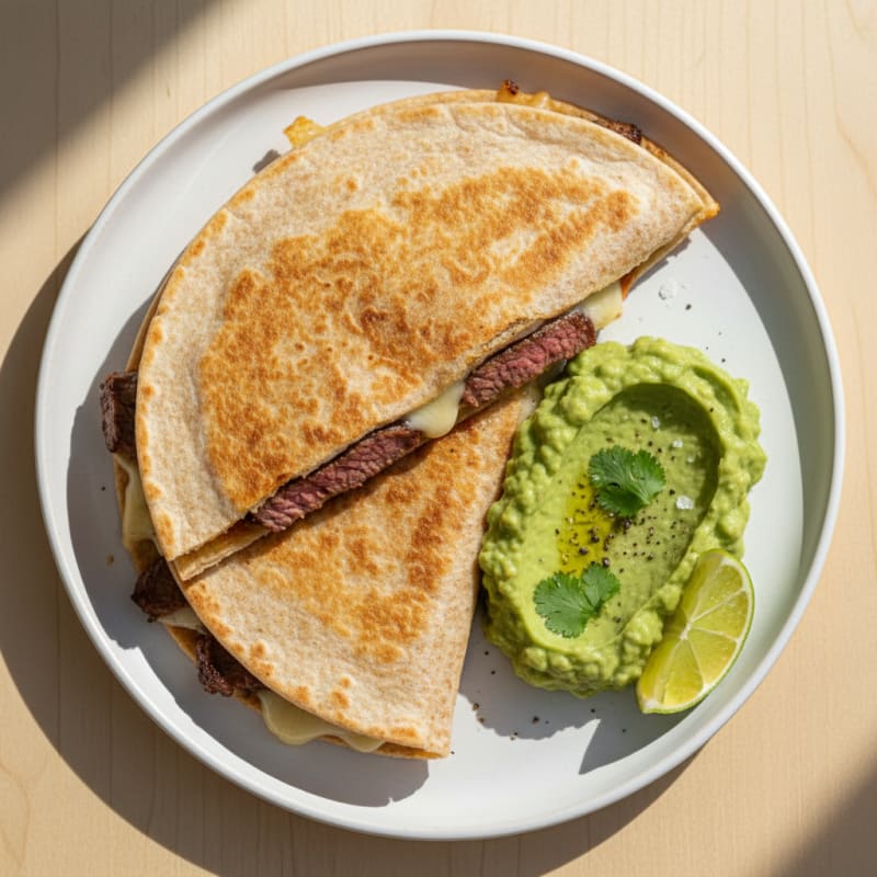 Carne Asada Quesadillas with Guacamole