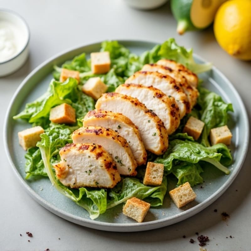 Grilled Chicken Caesar Salad with Creamy Dressing