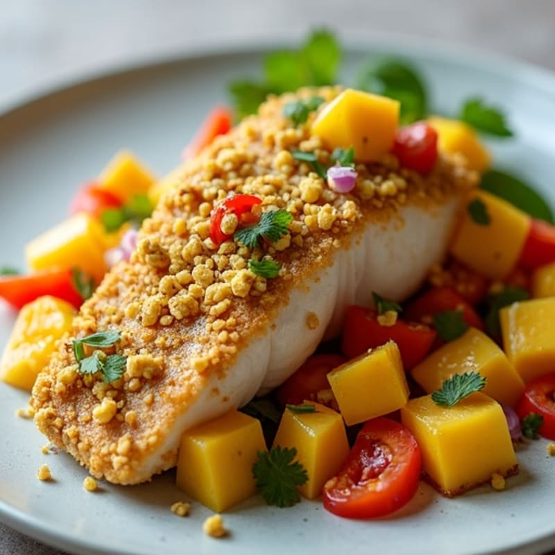 Crispy Pistachio-Crusted Mahi Mahi with Mango Salsa