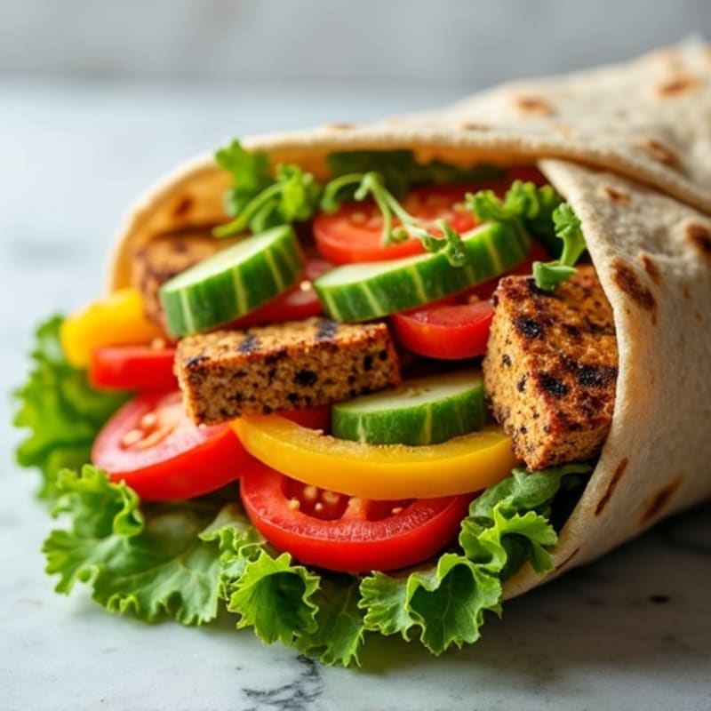 Fresh Garden Veggie and Hummus Wrap