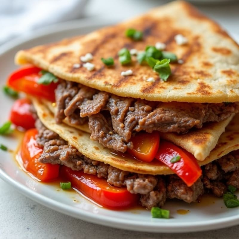 Grilled Steak and Pepper Protein Quesadillas