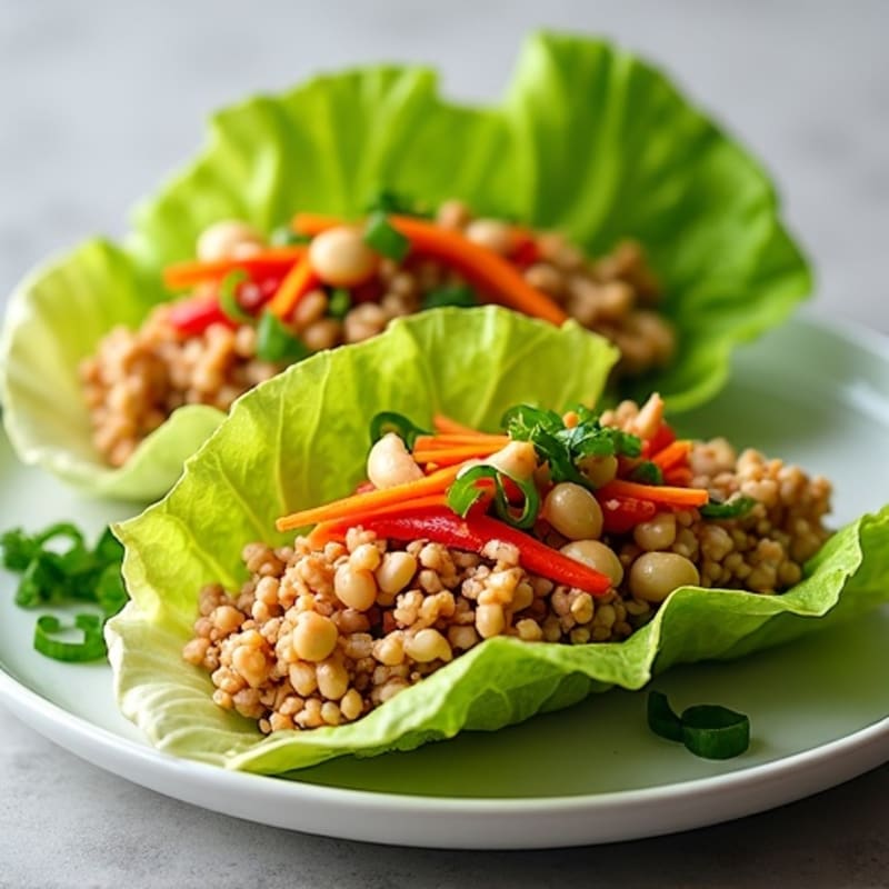 Savory Ground Chicken Lettuce Boats