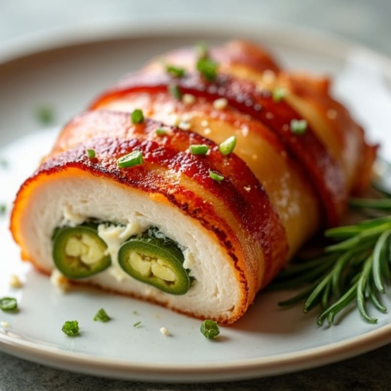 Crispy Bacon-Wrapped Jalapeño Stuffed Chicken Breast