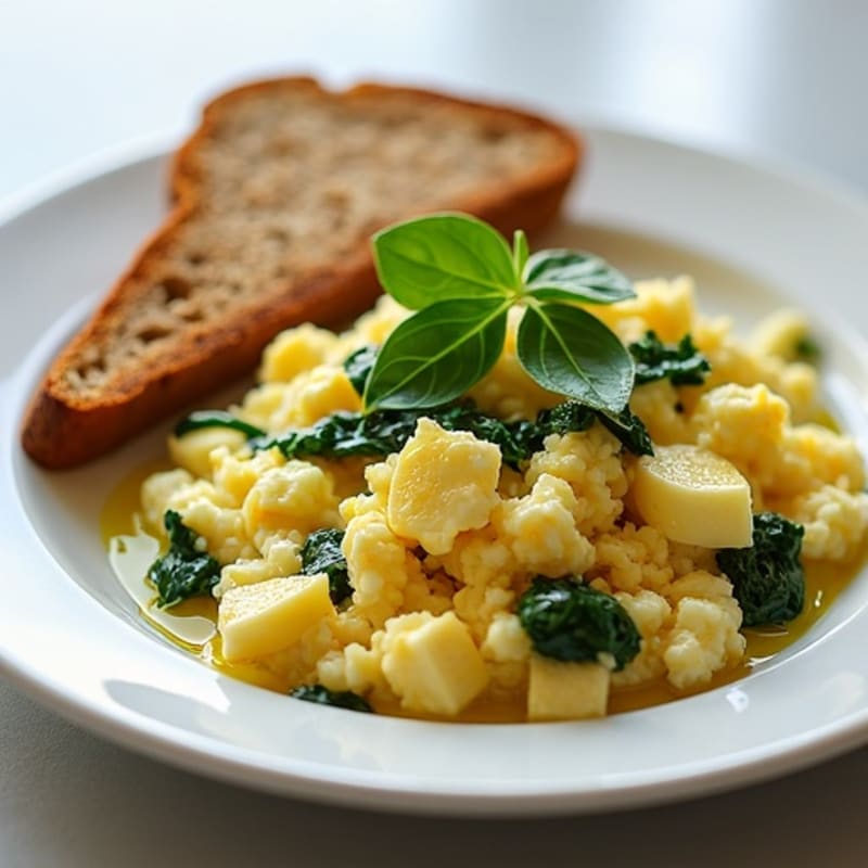 Egg White and Cottage Cheese Scramble with Spinach