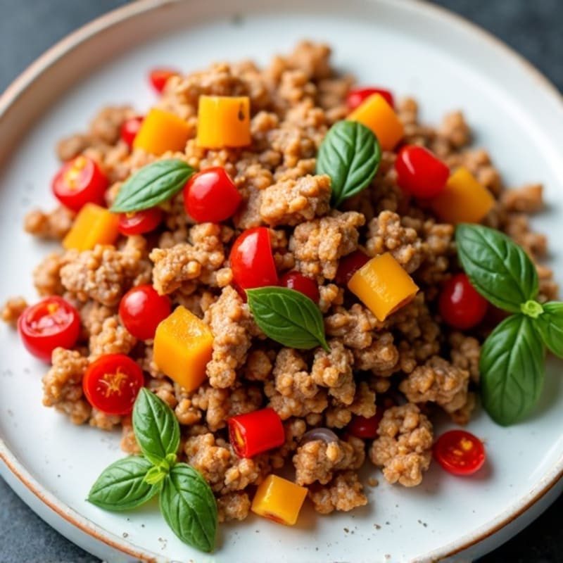 Zesty Italian Ground Chicken Skillet with Peppers