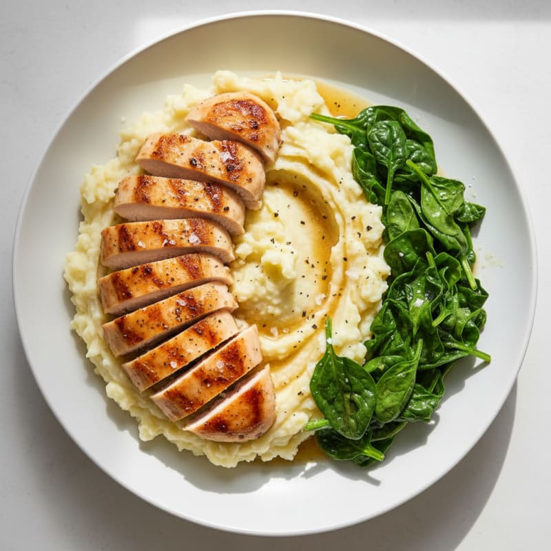 Creamy Garlic Mashed Potato & Chicken Bowl