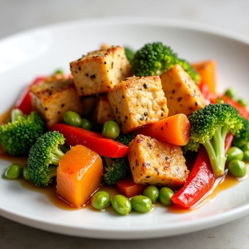 Crispy Sesame Tofu and Vegetable Stir-Fry