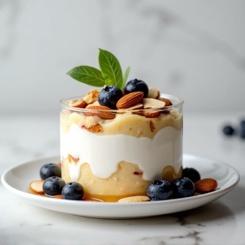 Silky Greek Yogurt Protein Parfait with Almonds