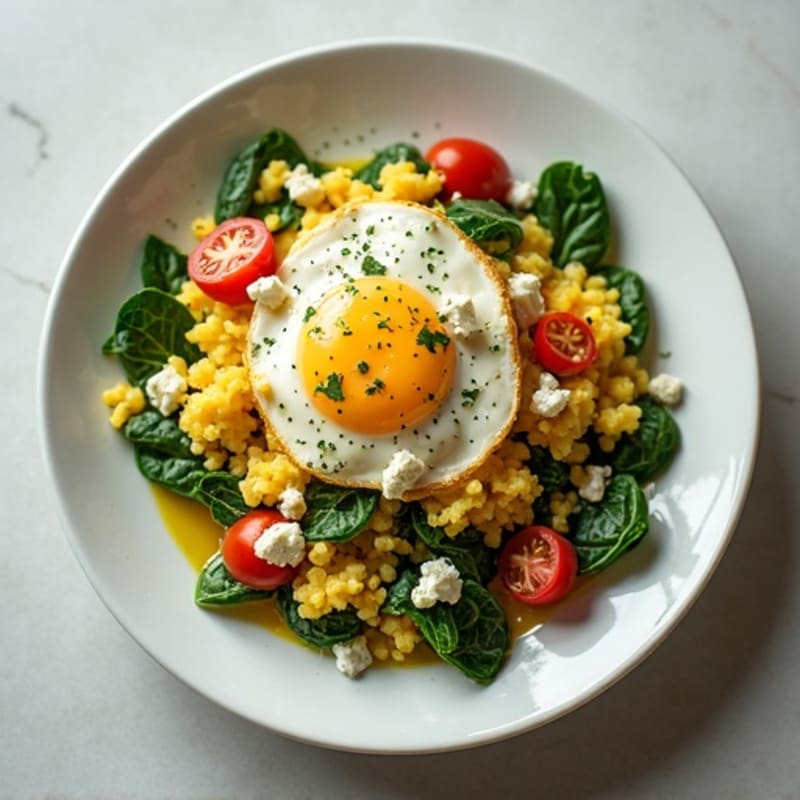 Protein-Packed Spinach and Feta Egg White Scramble