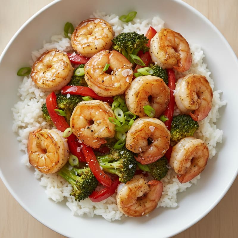 Garlic Shrimp Rice Bowl
