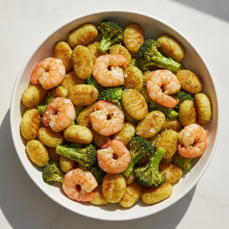 Shrimp and Cauliflower Gnocchi Pesto
