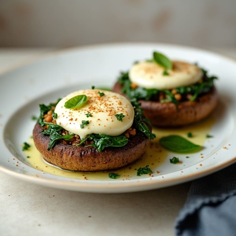 Portobello Mushrooms Stuffed with Savory Ground Turkey and Spinach