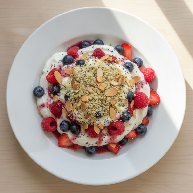 Greek Yogurt Protein Parfait with Mixed Berries