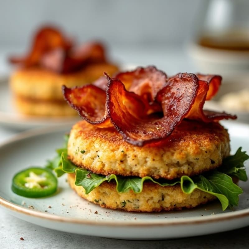 Crispy Lean Chicken and Jalapeño Patties with Smoky Bacon