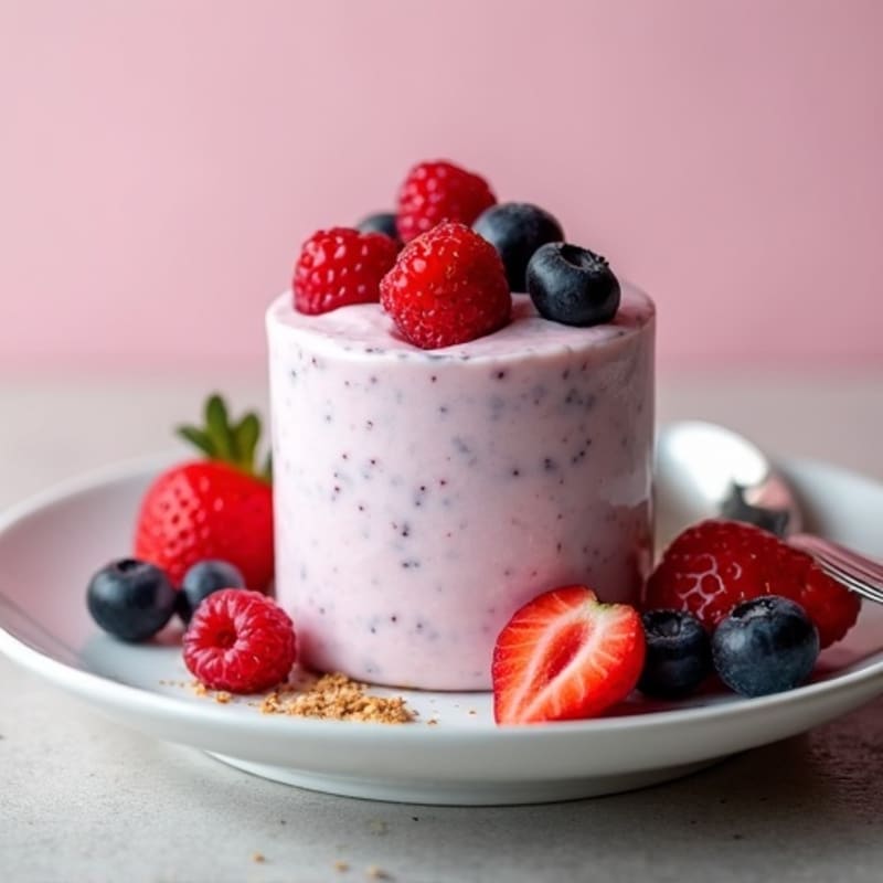 Greek Yogurt Protein Mousse with Mixed Berries