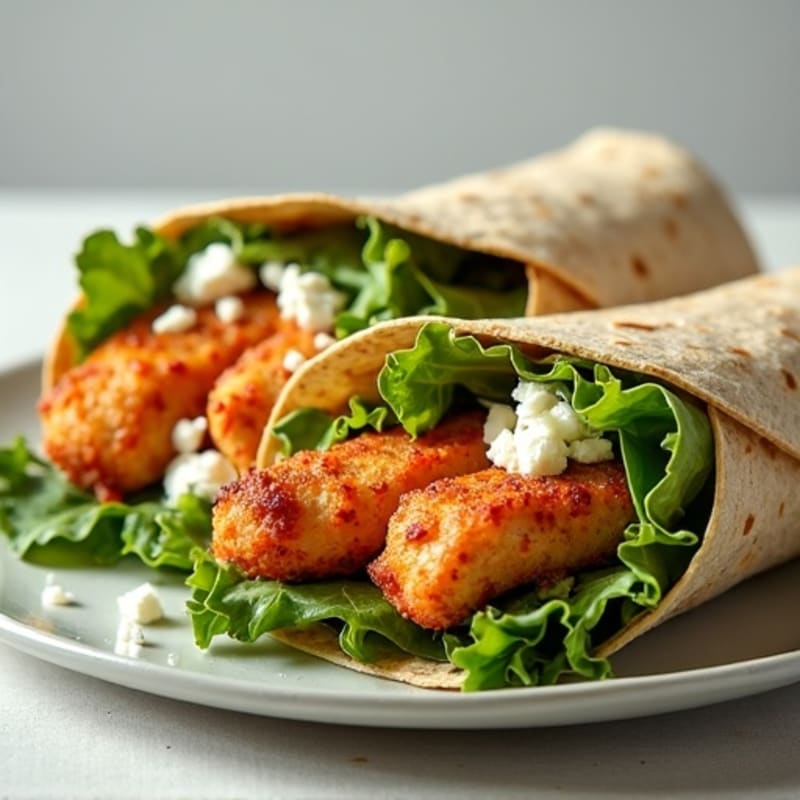 Crispy Buffalo Chicken Wrap with Fresh Greens