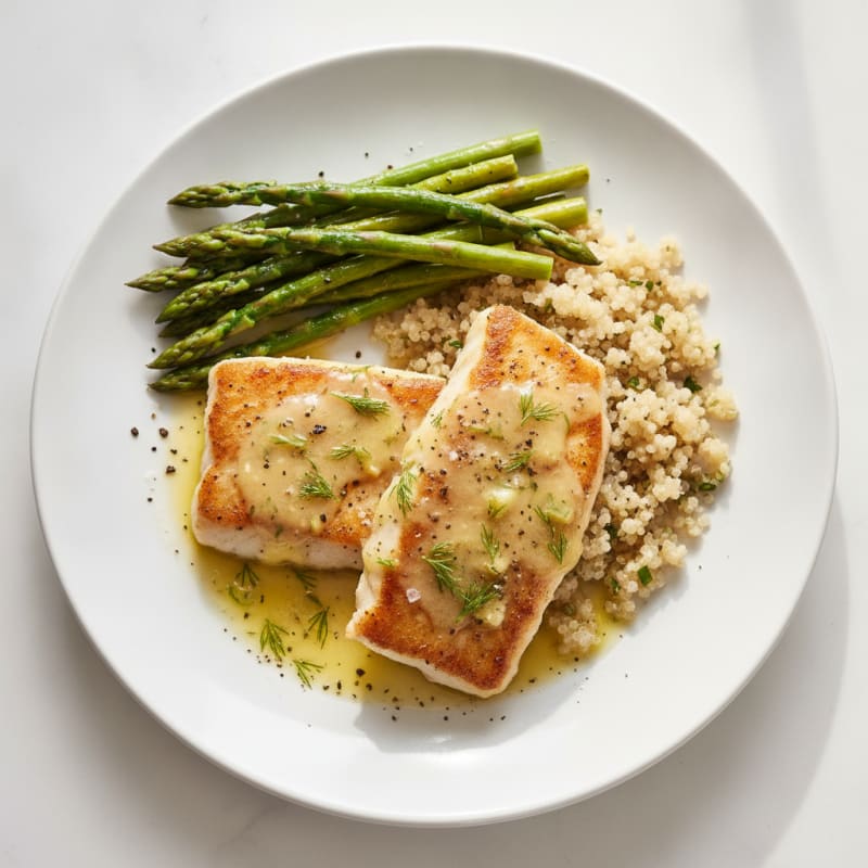 Pan-Seared Basa with Lemon-Dill Sauce