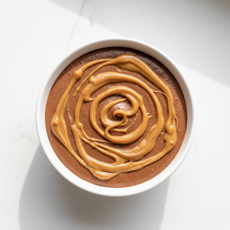 Silky Chocolate Protein Pudding with Peanut Butter Swirl