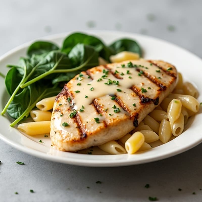 Creamy Lemon-Garlic Chicken Pasta with Fresh Spinach