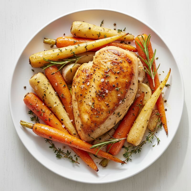 Paleo Herb-Roasted Chicken with Root Vegetables