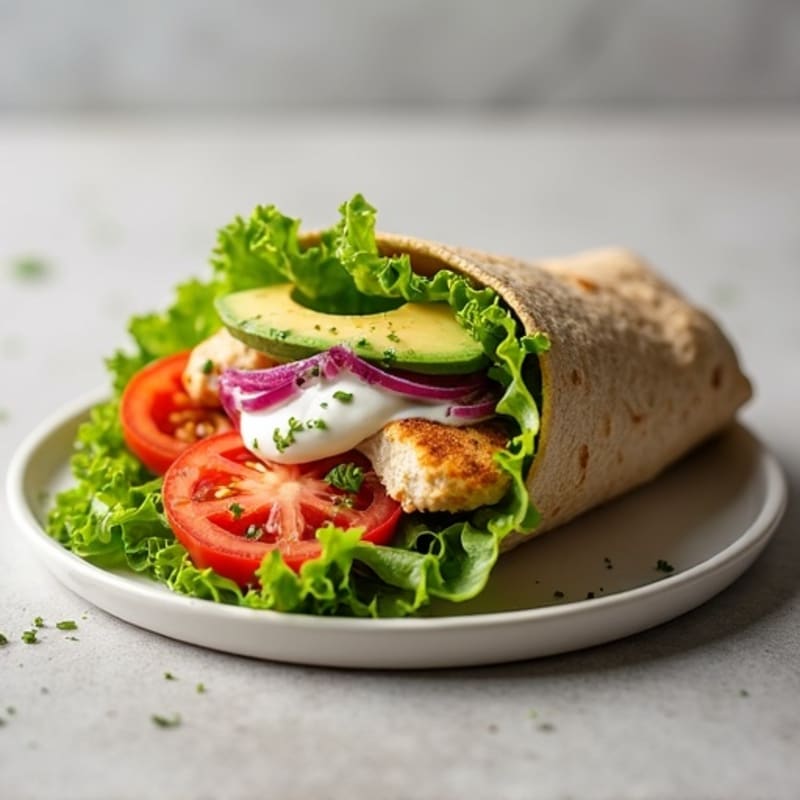 Herb-Grilled Chicken and Fresh Veggie Wrap
