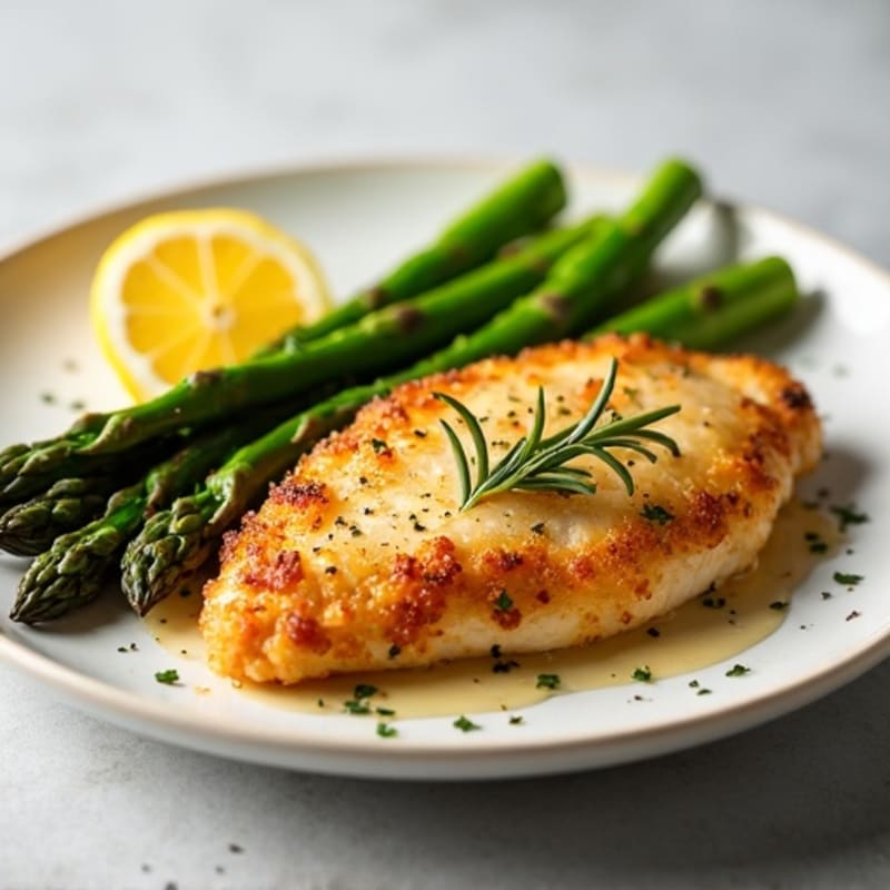 Crispy Lemon Herb Chicken with Roasted Asparagus