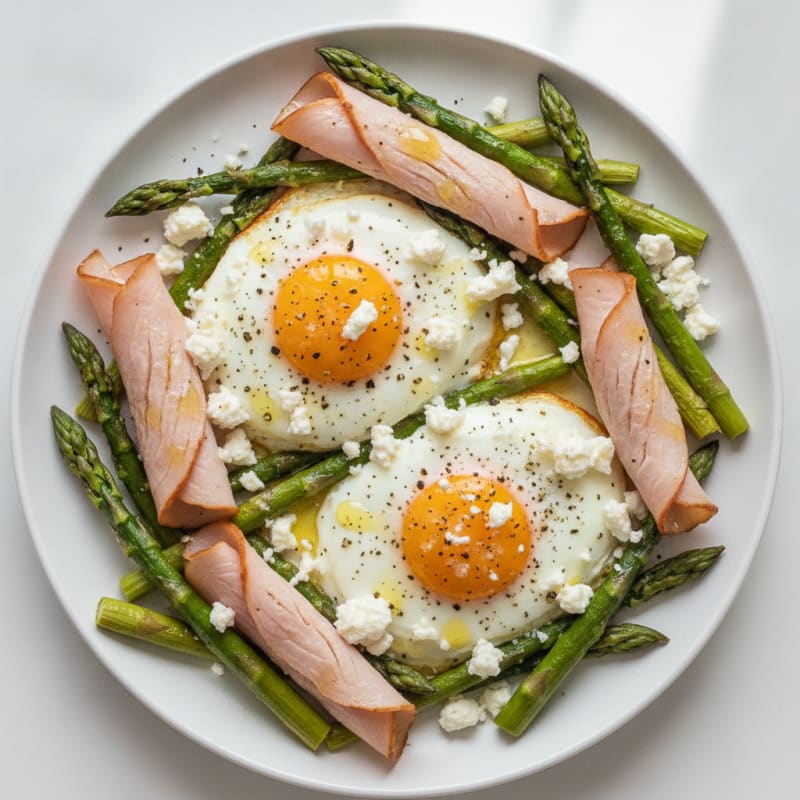 Baked Eggs with Roasted Asparagus