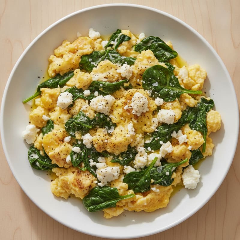 High-Protein Spinach and Feta Scramble