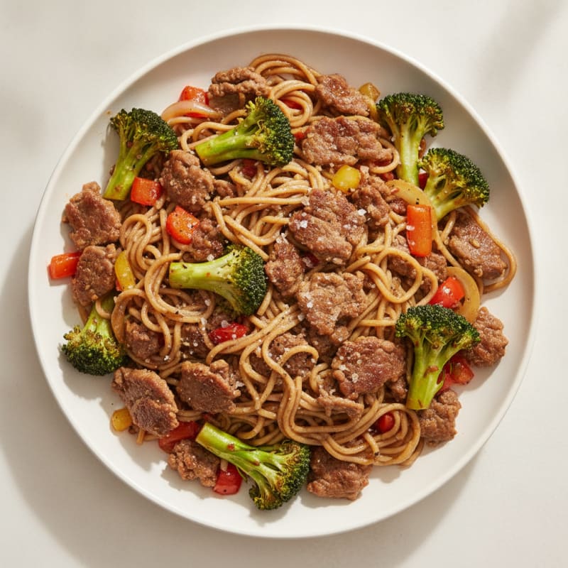 Savory Ground Beef and Noodle Skillet