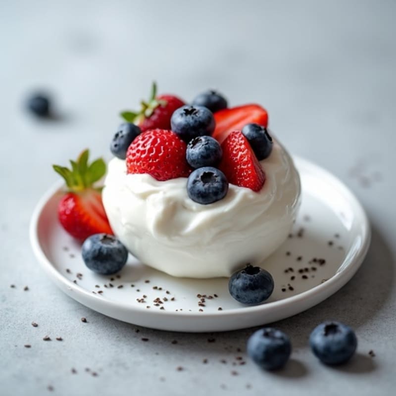 Silky Greek Yogurt Protein Mousse with Fresh Berries
