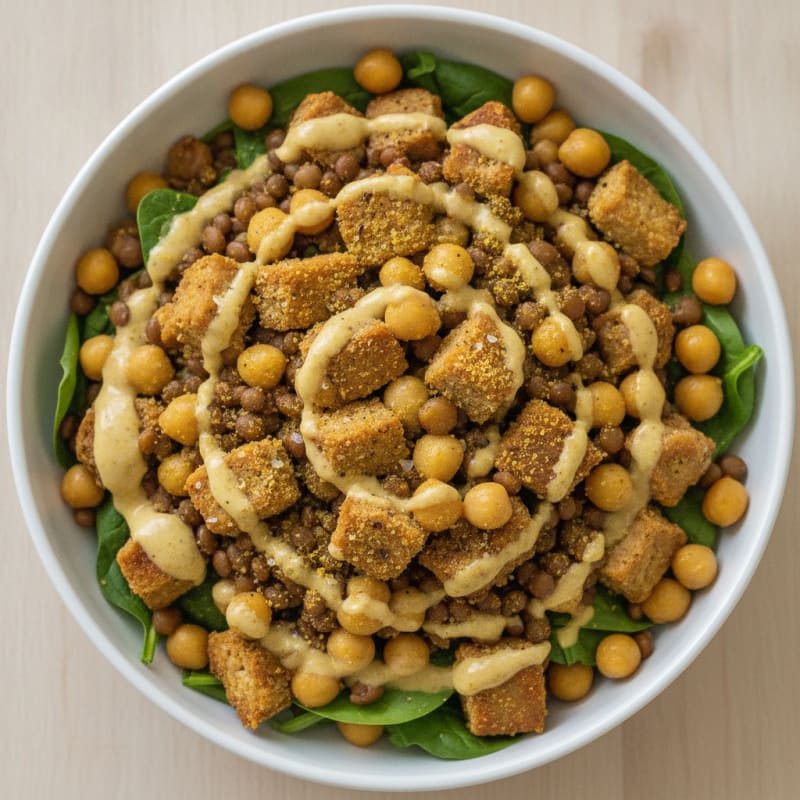 Lentil and Chickpea Protein Power Bowl