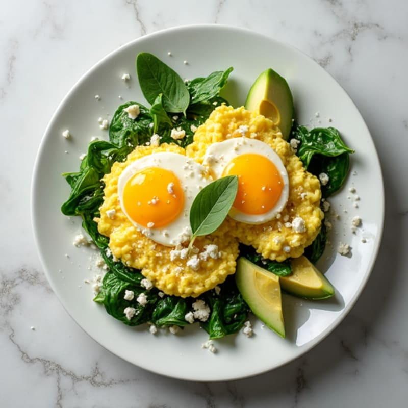 Scrambled Eggs with Spinach and Feta