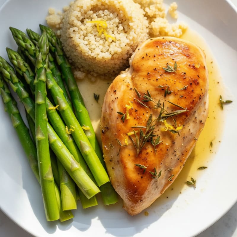 Lemon-Herb Roasted Chicken with Asparagus