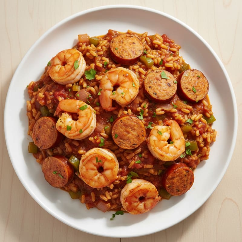 Smoky Creole Shrimp and Sausage Jambalaya