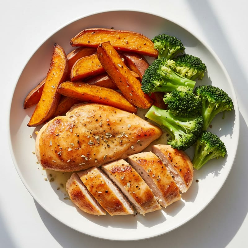 Lemon Herb Chicken with Roasted Sweet Potatoes