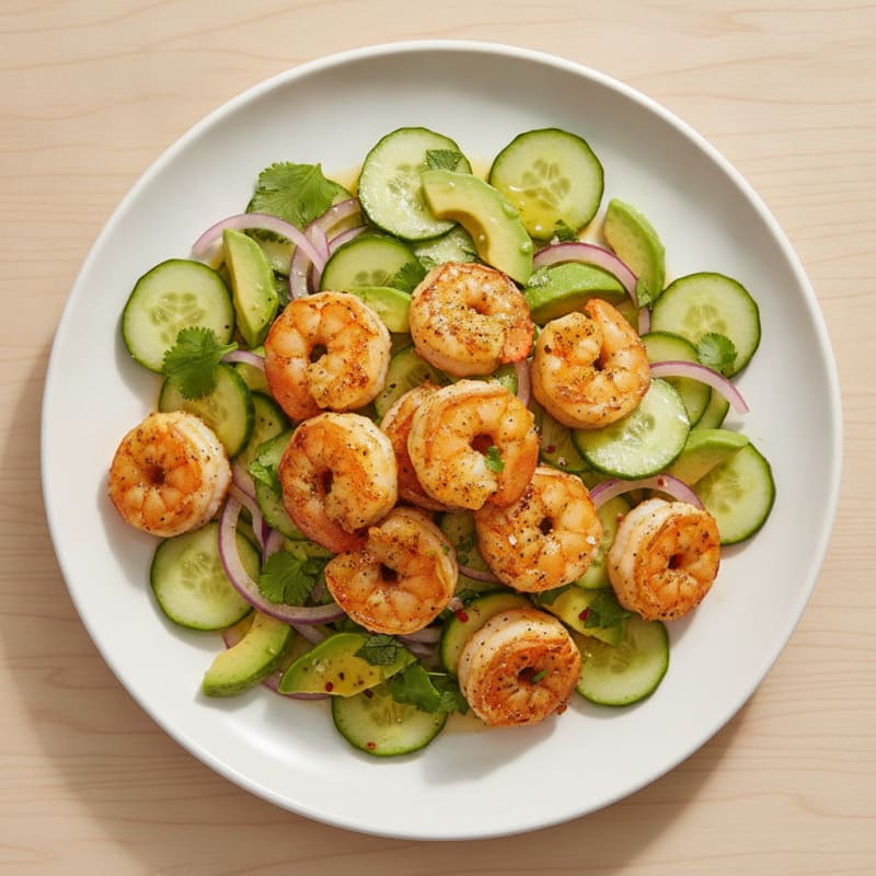 Chili-Lime Shrimp with Cucumber Salad