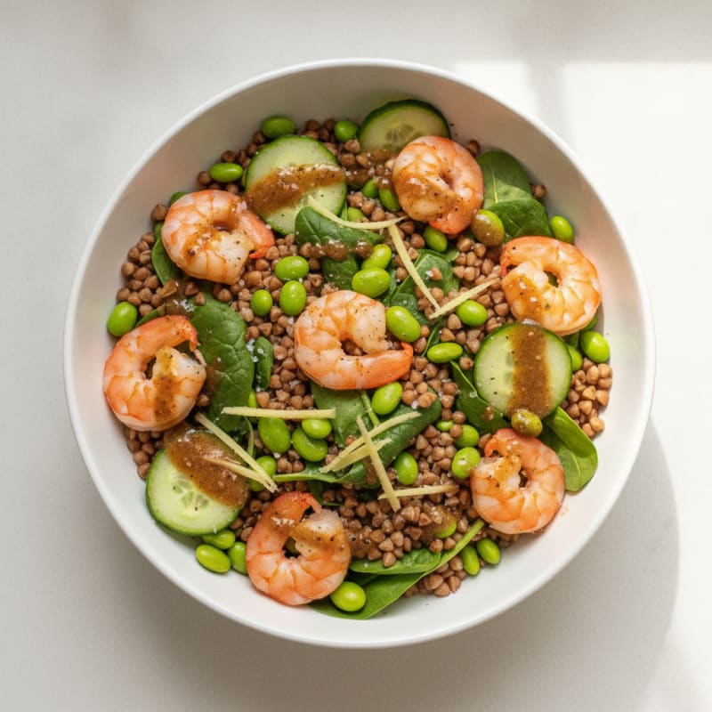 Steamed Edamame and Buckwheat Grain Bowl