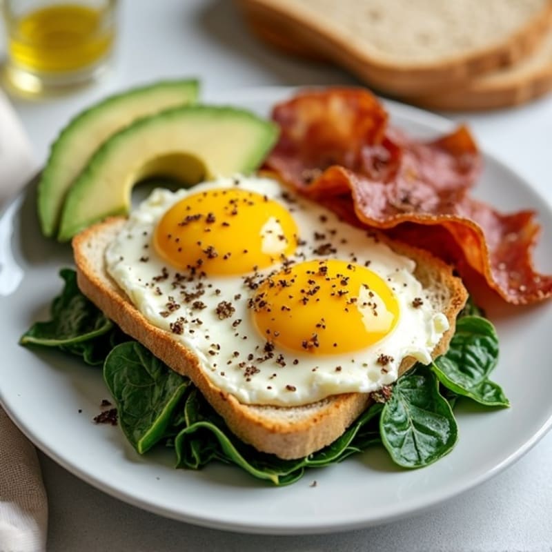 Cottage Cheese Scramble with Spinach and Turkey Bacon