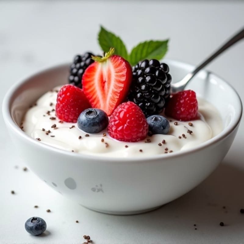 Silky Protein Greek Yogurt Bowl with Mixed Berries