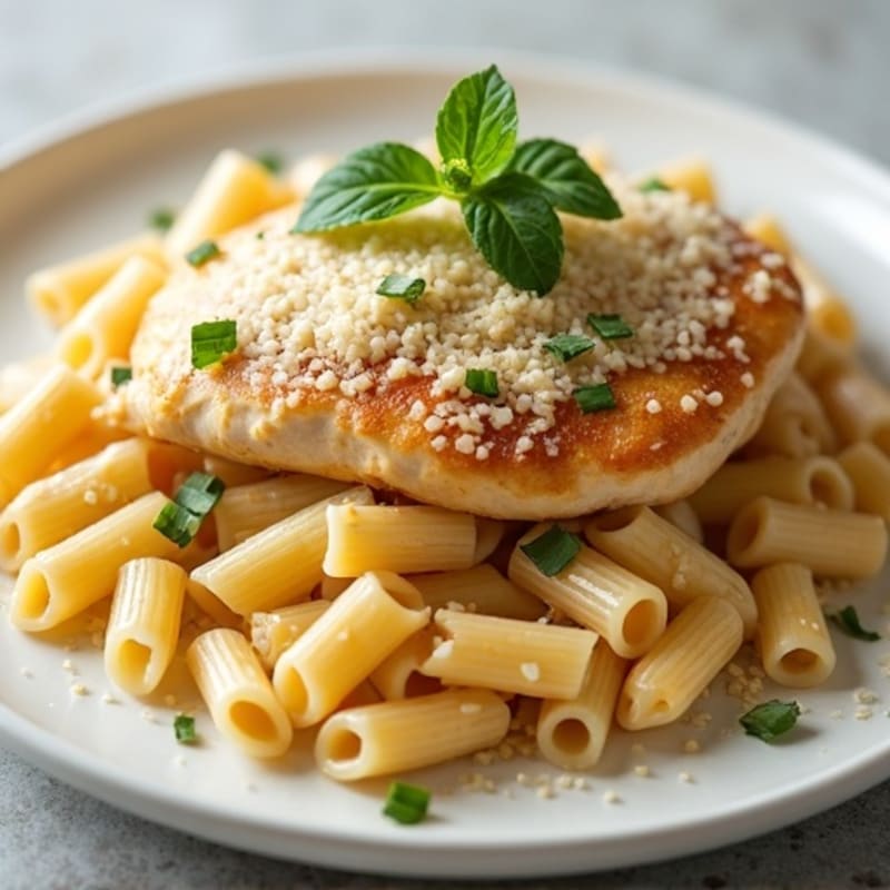 Chicken with Creamy Cauliflower Garlic Pasta