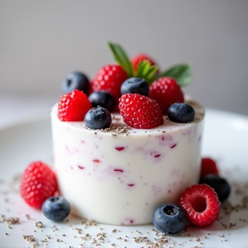 Greek Yogurt Protein Mousse with Mixed Berries
