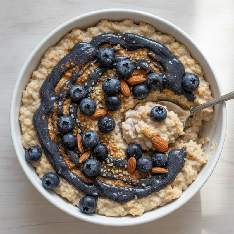 High-Protein Berry and Nut Oatmeal