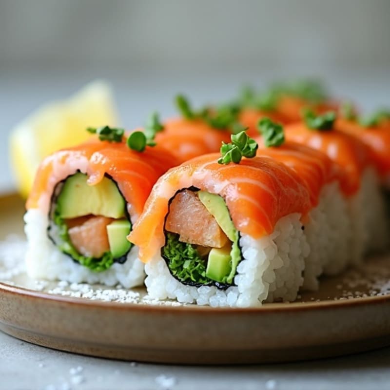 Fresh Salmon and Avocado Rolls